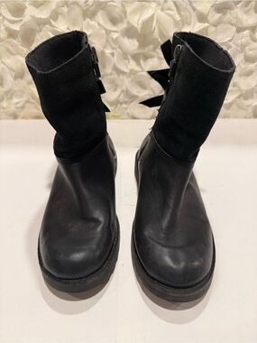 UGG Black Girls' Ankle Boots with Decorative Bows